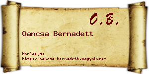 Oancsa Bernadett névjegykártya